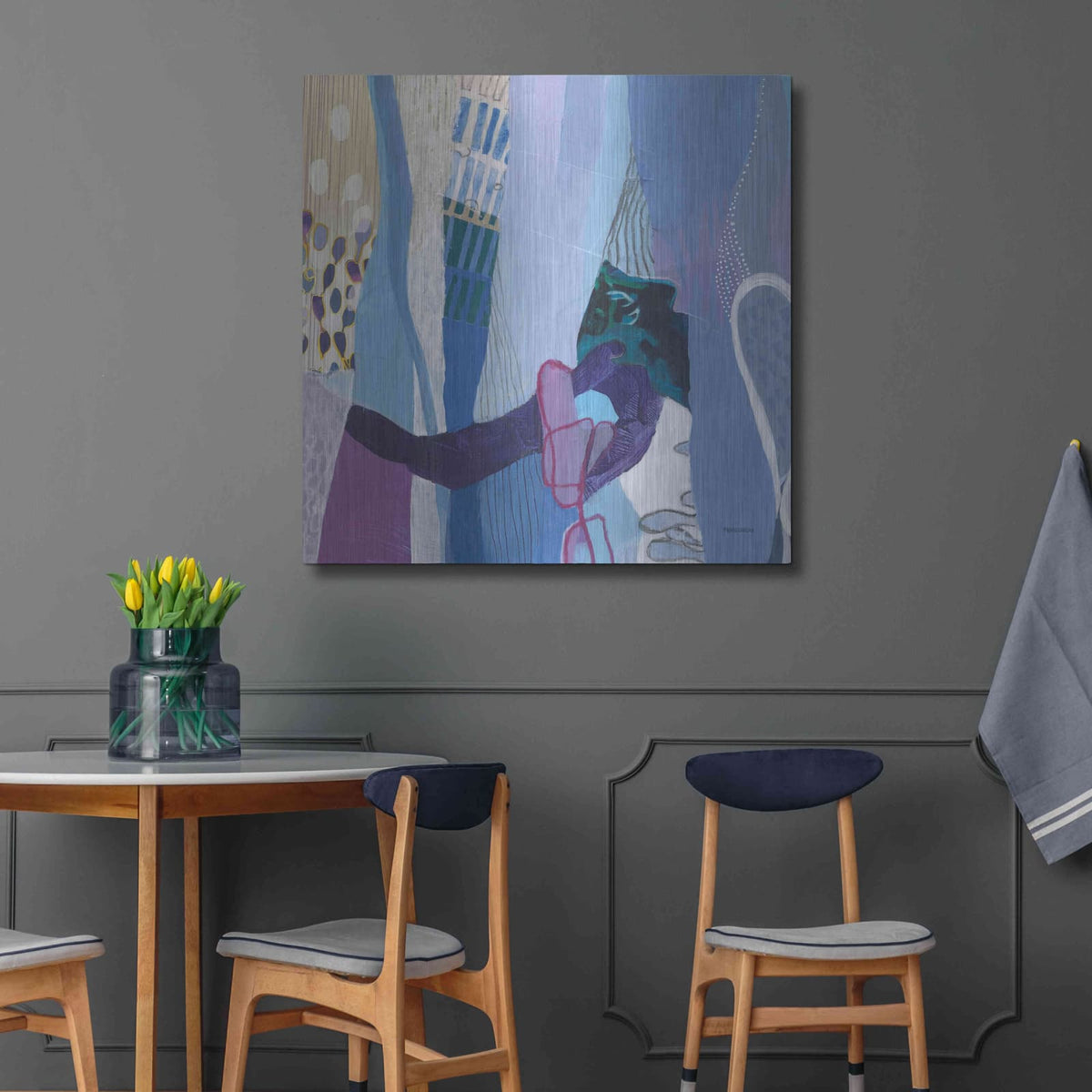 'Periwinkle' by Kathy Ferguson – Metal Wall Art, 36x36 room view