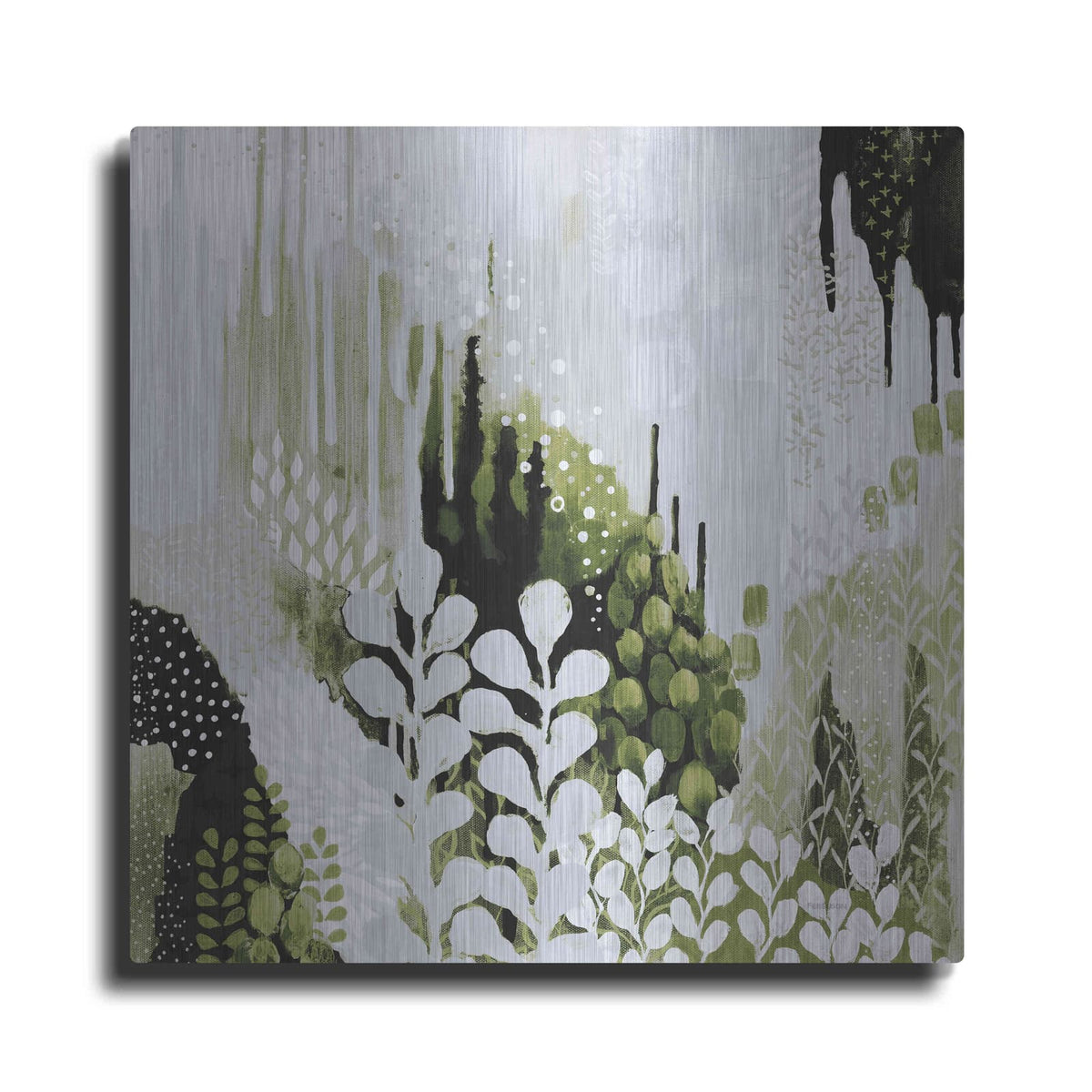 'BW Forest II with Green' by Kathy Ferguson – Metal Wall Art