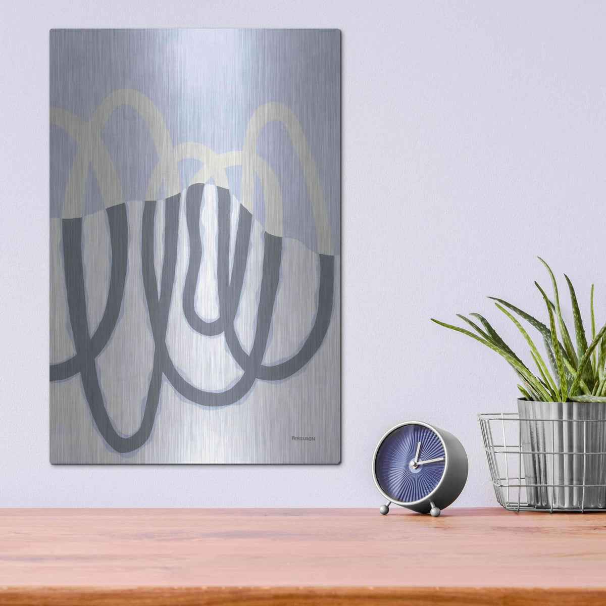 'Loops II' by Kathy Ferguson – Metal Wall Art, 12x16 room view