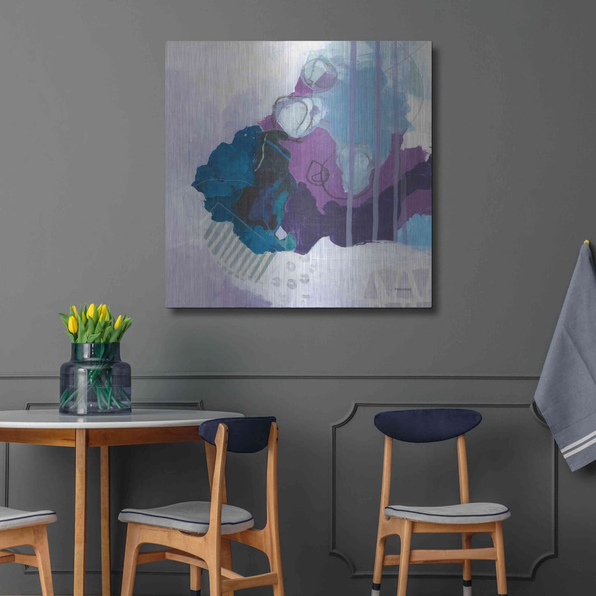 'Amethyst' by Kathy Ferguson – Metal Wall Art, 36x36 room view