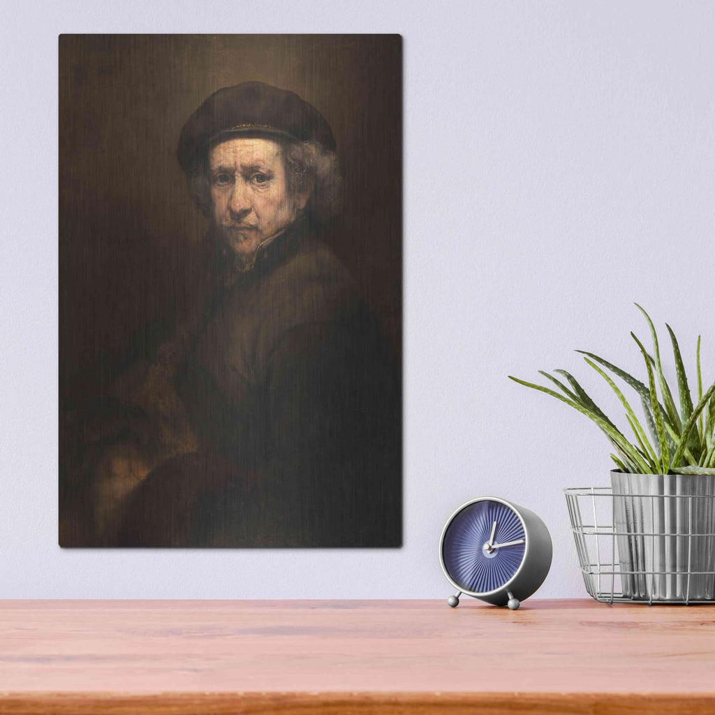 'Self-Portrait' by Rembrandt – Metal Wall Art, 12x16 room view
