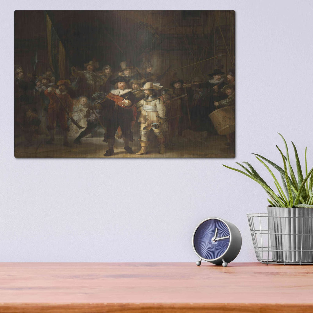 'The Night Watch' by Rembrandt – Metal Wall Art, 16x12 room view