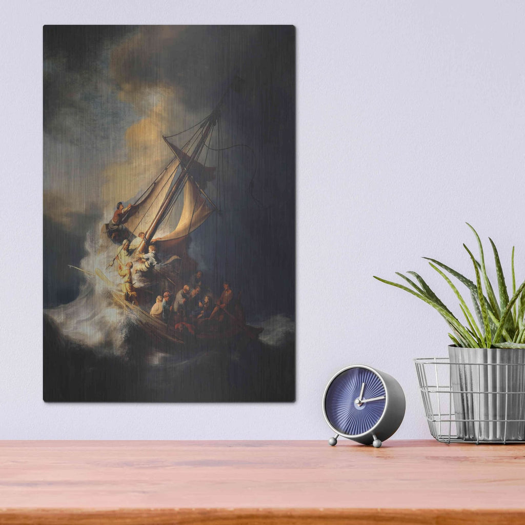 'The Storm on the Sea of Galilee' by Rembrandt – Metal Wall Art, 12x16 room view