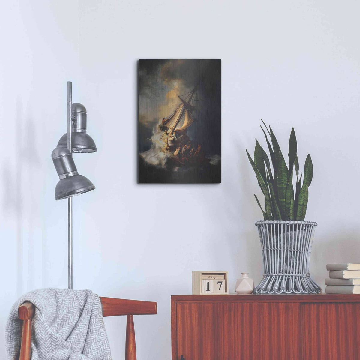 'The Storm on the Sea of Galilee' by Rembrandt – Metal Wall Art, 16x24 room view