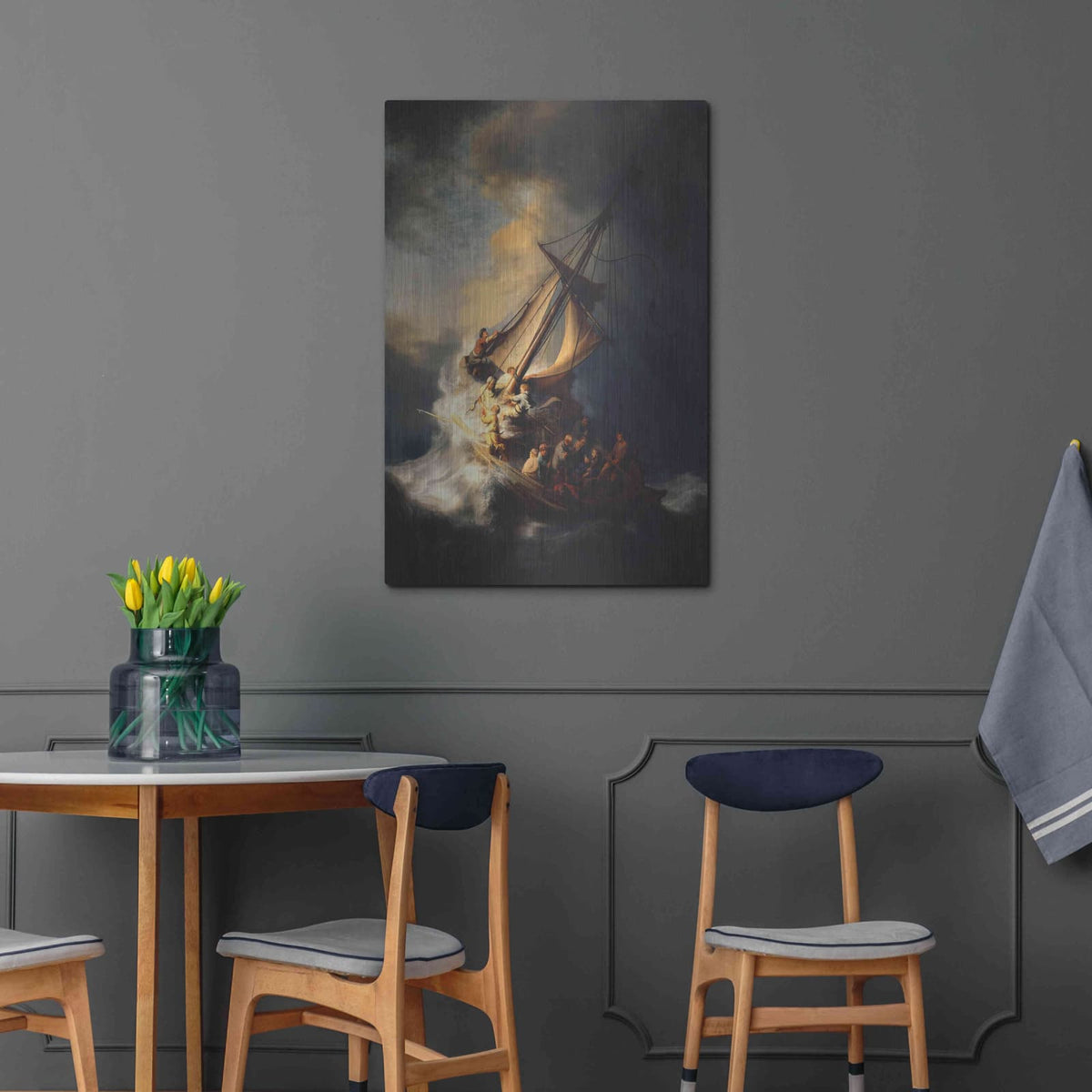 'The Storm on the Sea of Galilee' by Rembrandt – Metal Wall Art, 24x36 room view