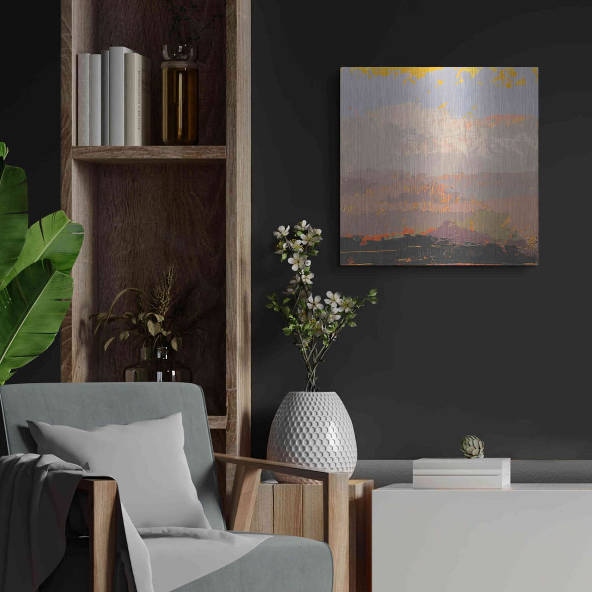 'Soft Day I' by Grainne Dowling – Metal Wall Art, 24x24 room view