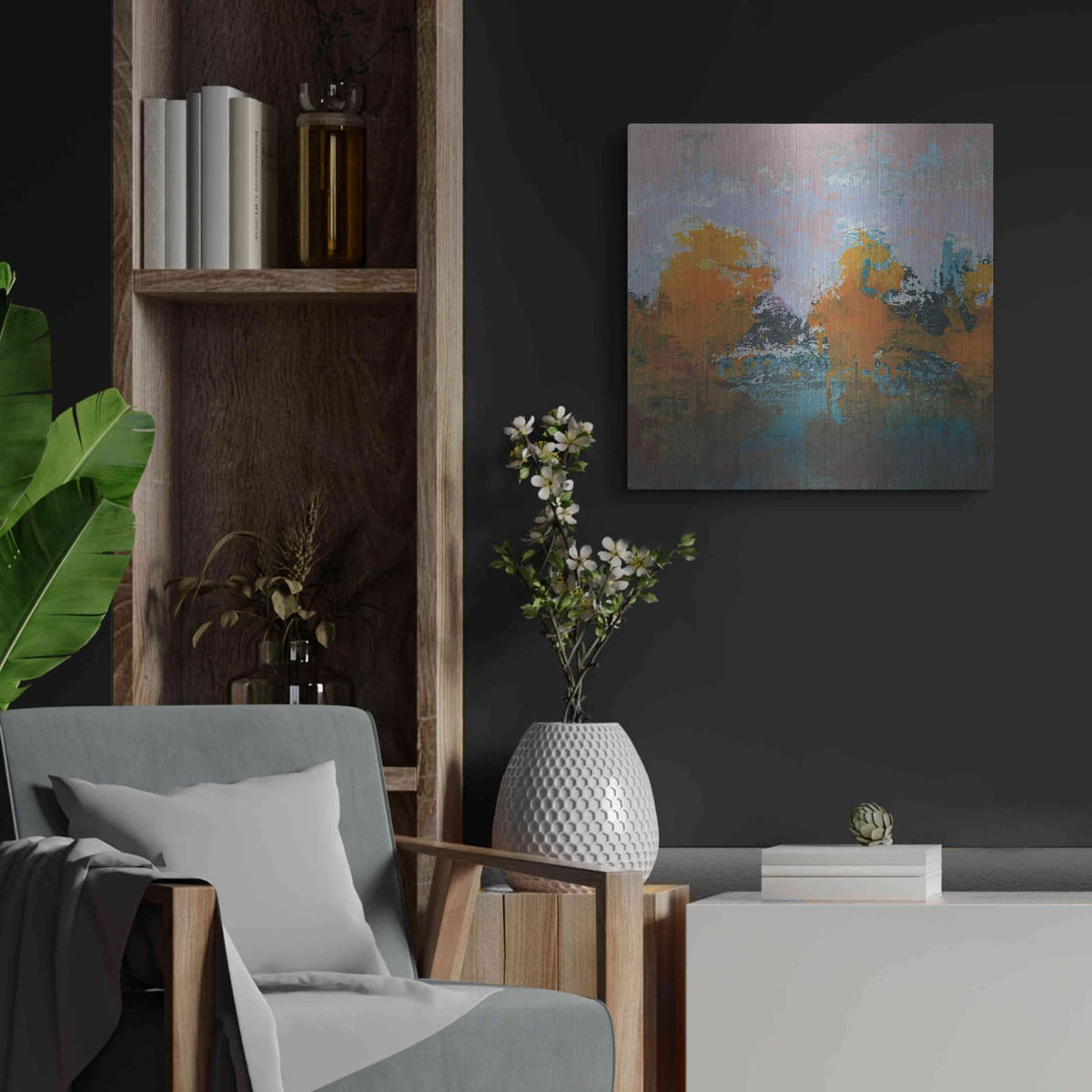 'Blackrath' by Grainne Dowling – Metal Wall Art, 24x24 room view