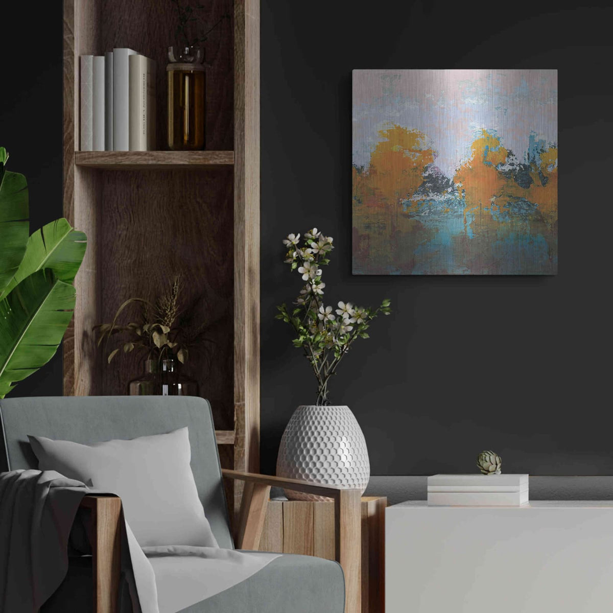 'Blackrath Light' by Grainne Dowling – Metal Wall Art, 24x24 room view