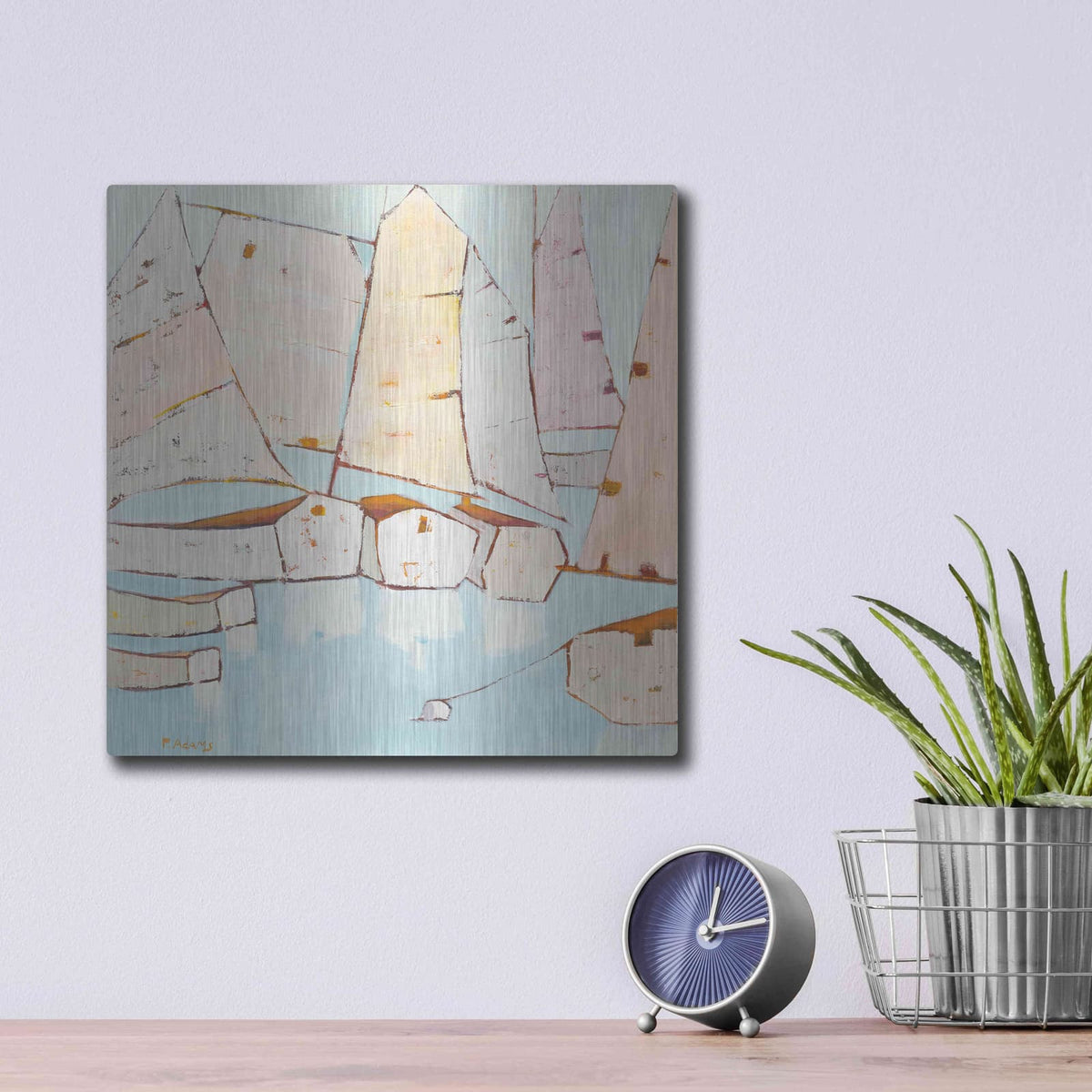'Moored' by Phyllis Adams – Metal Wall Art, 12x12 room view