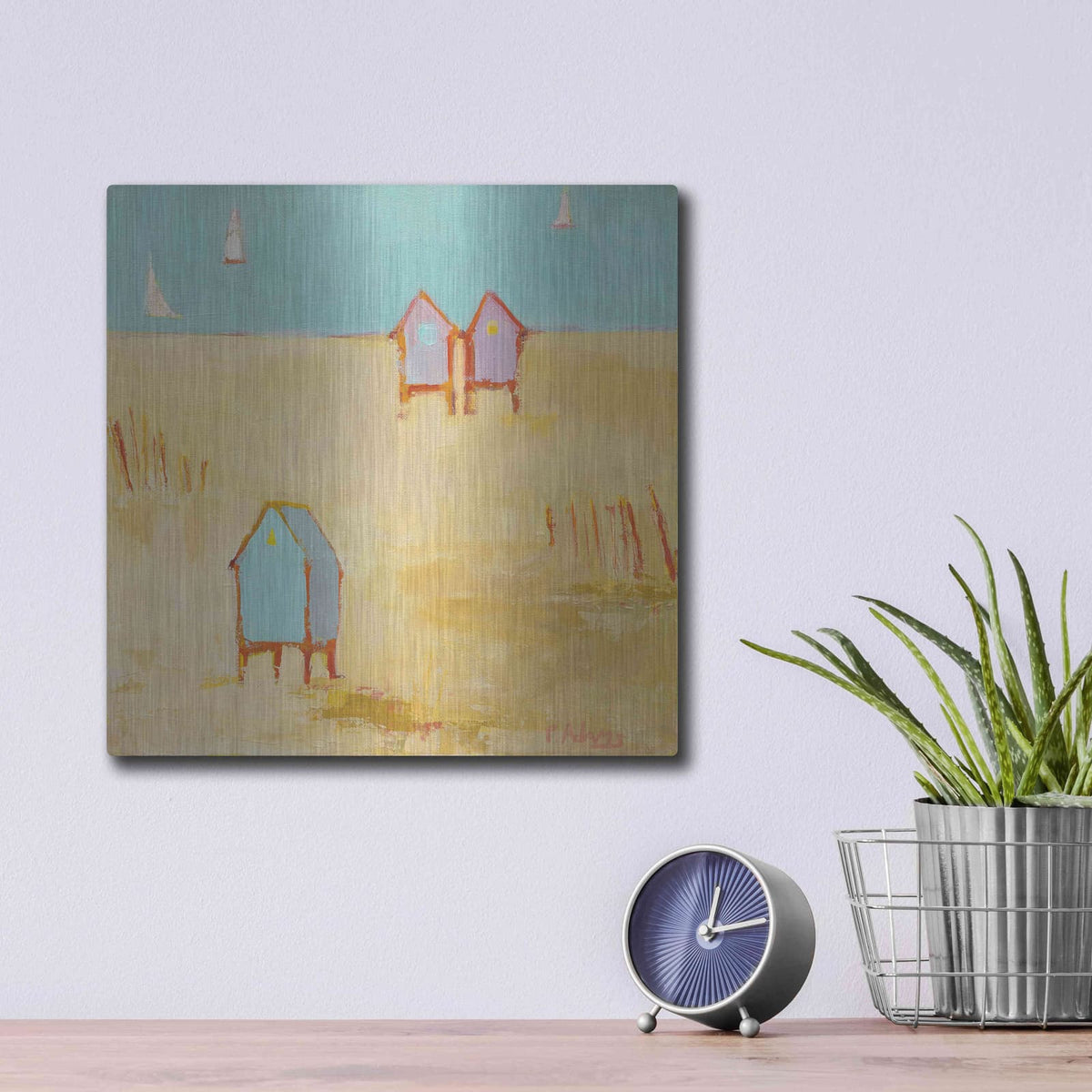 'Cabanas' by Phyllis Adams – Metal Wall Art, 12x12 room view