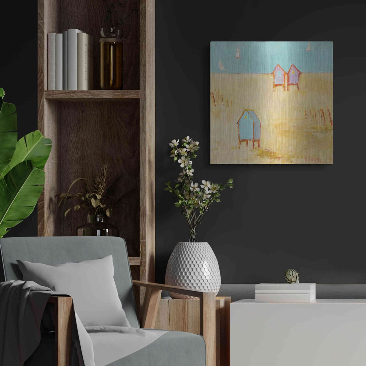 'Cabanas' by Phyllis Adams – Metal Wall Art, 24x24 room view