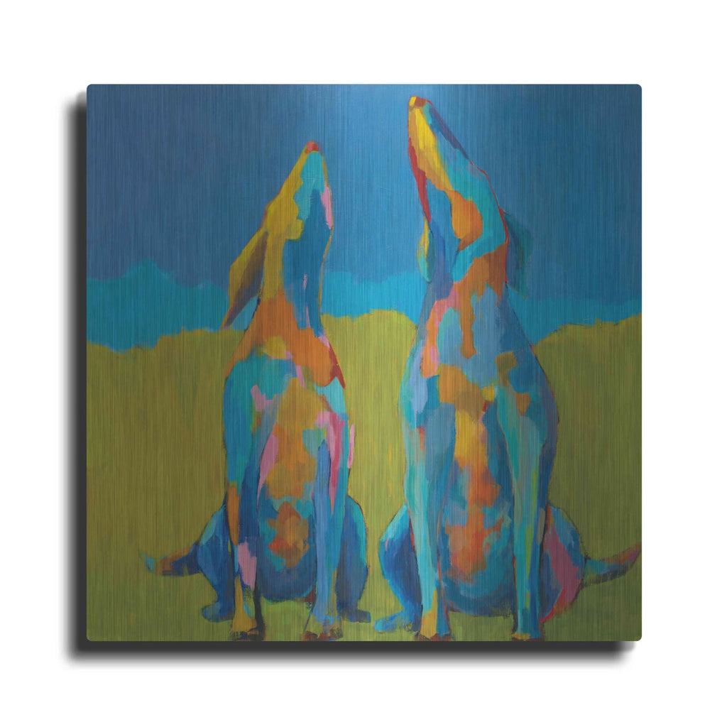 'Howling Hounds' by Phyllis Adams – Metal Wall Art