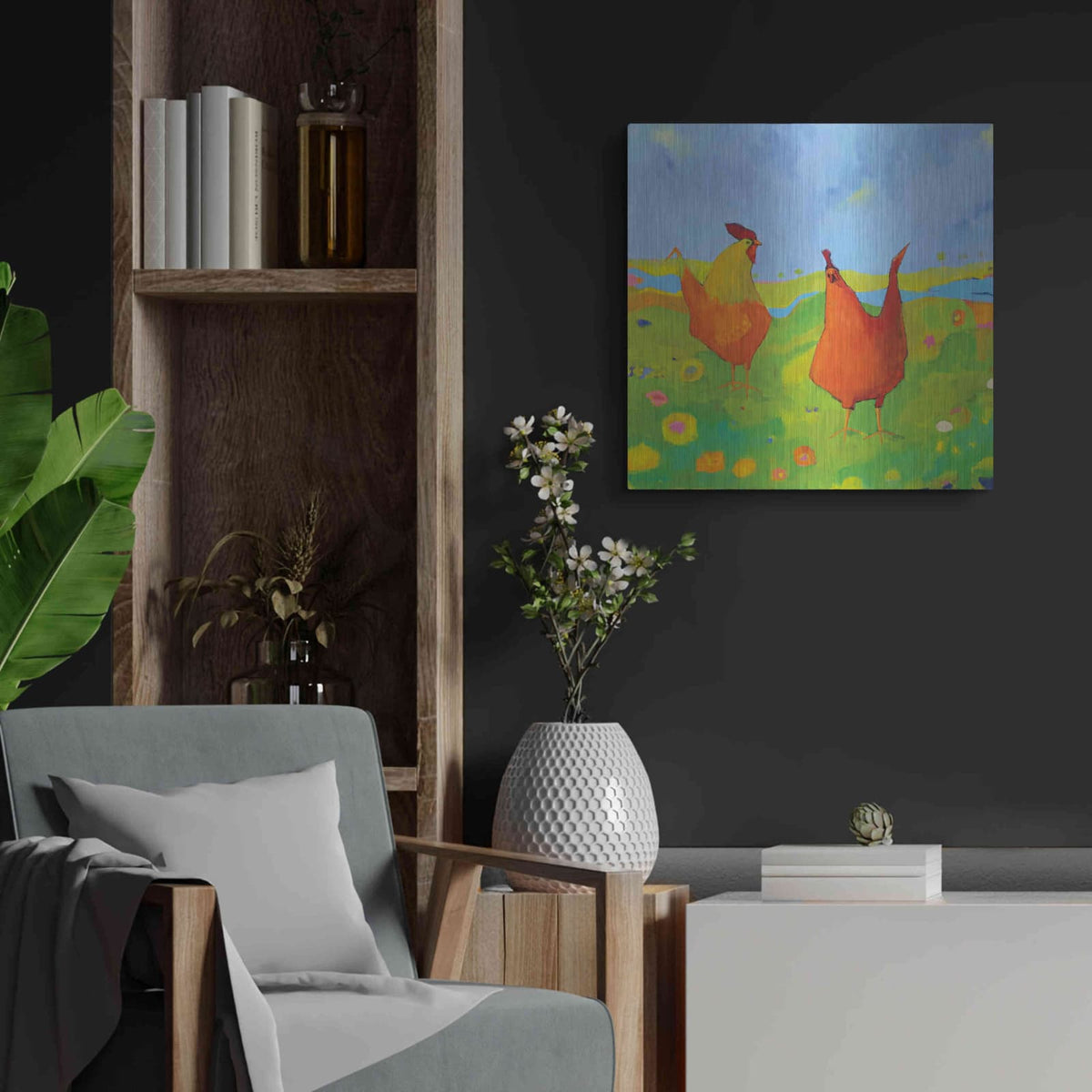'Spring has Sprung' by Phyllis Adams – Metal Wall Art, 24x24 room view