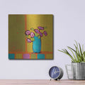 'Turquoise Vase' by Phyllis Adams – Metal Wall Art, 12x12 room view