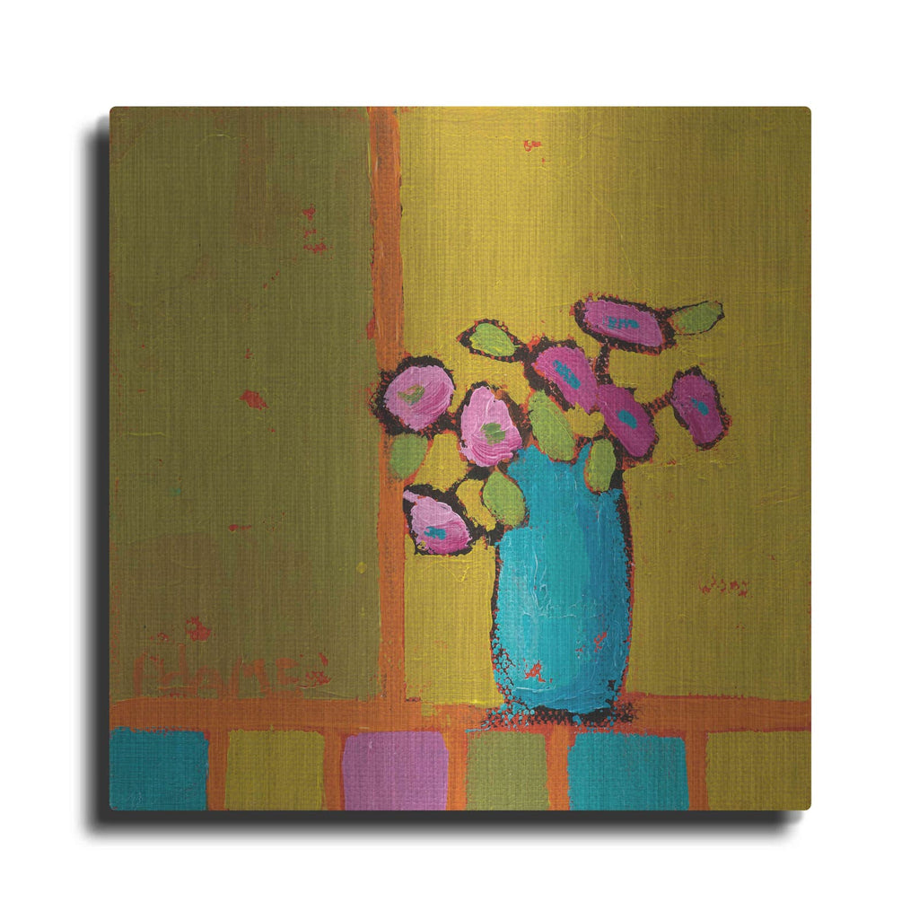 'Turquoise Vase' by Phyllis Adams – Metal Wall Art