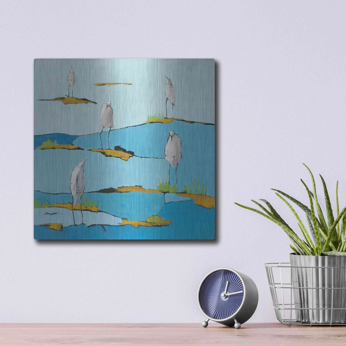 'Beach Bums v2' by Phyllis Adams – Metal Wall Art, 12x12 room view