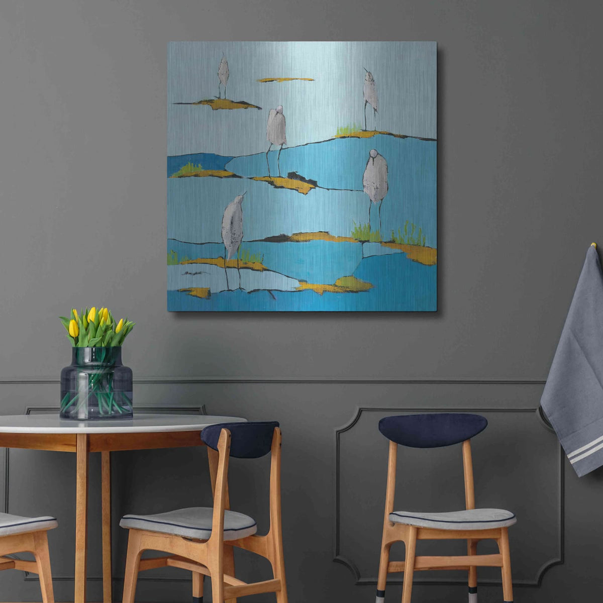 'Beach Bums v2' by Phyllis Adams – Metal Wall Art, 36x36 room view