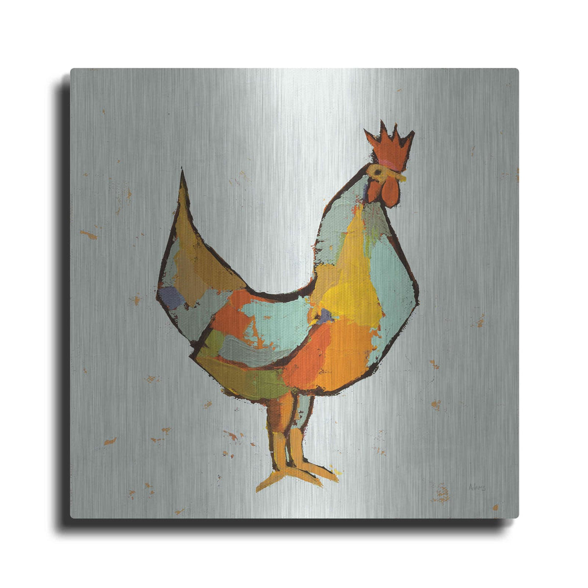 'The Strutter on White' by Phyllis Adams – Metal Wall Art