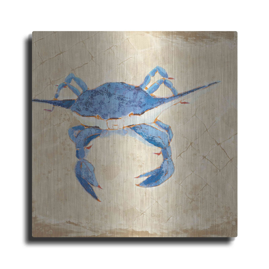 'Blue Crab VI Neutral' by Phyllis Adams – Metal Wall Art