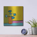 'Orange Vase Bright' by Phyllis Adams – Metal Wall Art, 12x12 room view