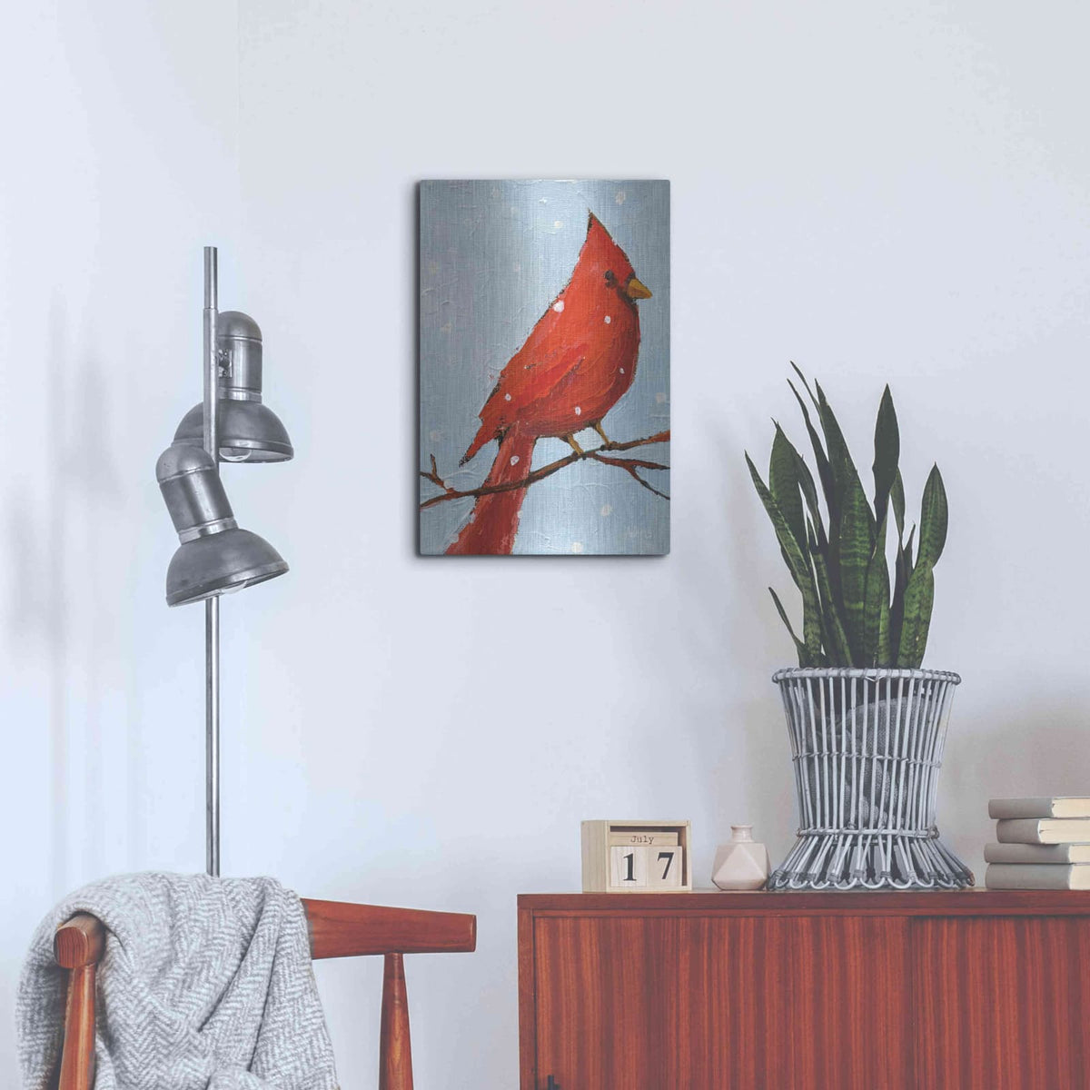 'Cardinal I' by Phyllis Adams – Metal Wall Art, 16x24 room view