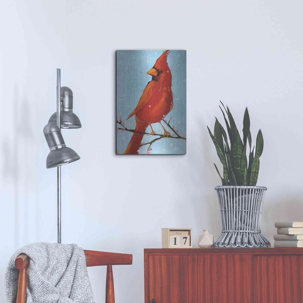 'Cardinal II' by Phyllis Adams – Metal Wall Art, 16x24 room view