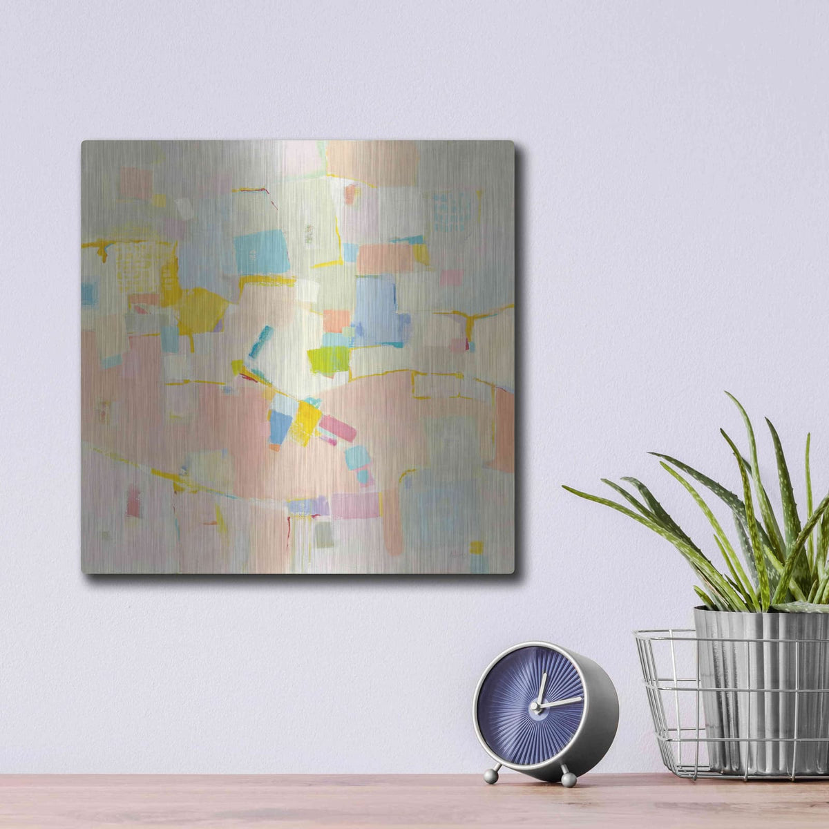 'Block Party' by Phyllis Adams – Metal Wall Art, 12x12 room view