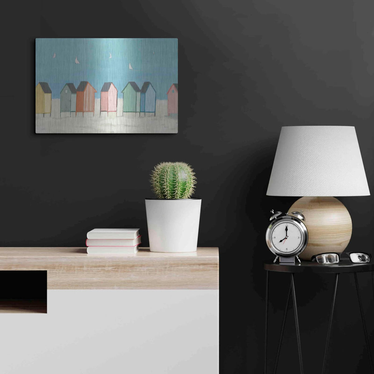 'Cabanas I Pastel' by Phyllis Adams – Metal Wall Art, 24x16 room view