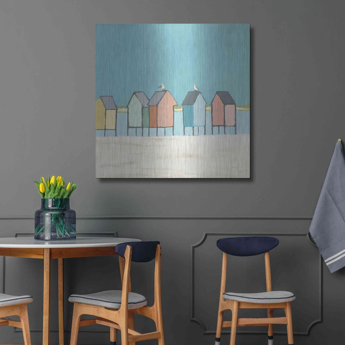 'Cabanas II Pastel' by Phyllis Adams – Metal Wall Art, 36x36 room view