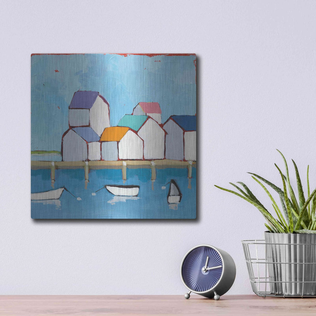 'The Wharf' by Phyllis Adams – Metal Wall Art, 12x12 room view