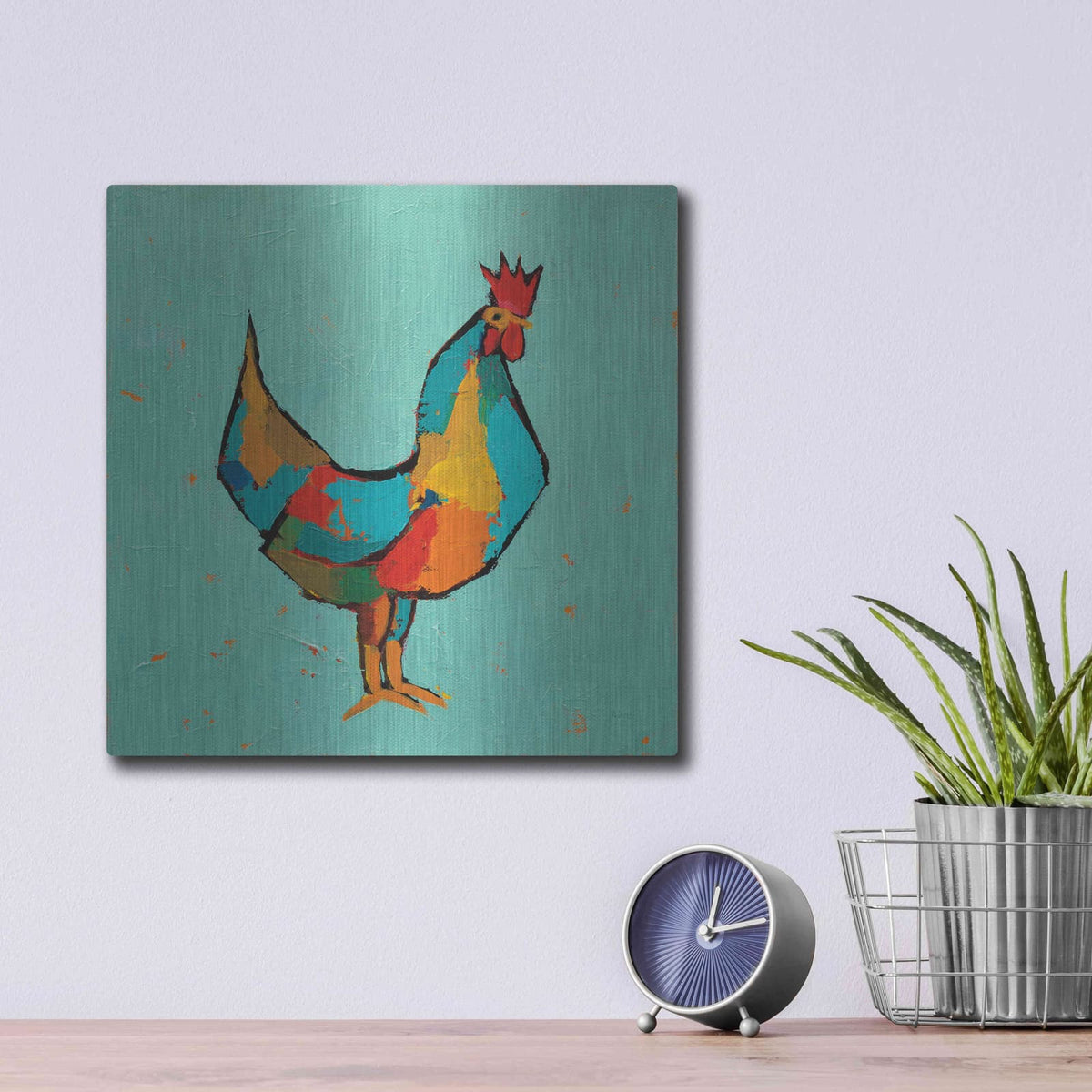 'The Strutter' by Phyllis Adams – Metal Wall Art, 12x12 room view