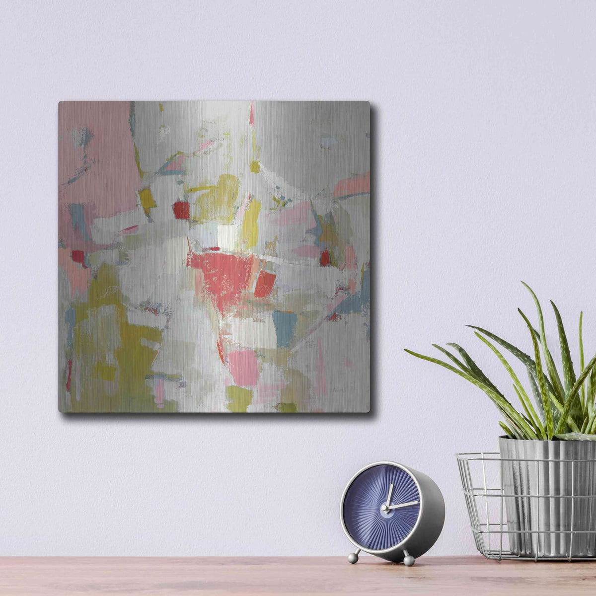 'And All That Jazz Pink' by Phyllis Adams – Metal Wall Art, 12x12 room view