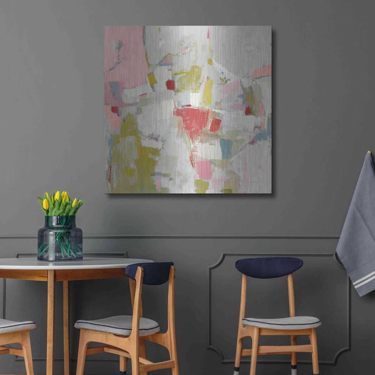 'And All That Jazz Pink' by Phyllis Adams – Metal Wall Art, 36x36 room view