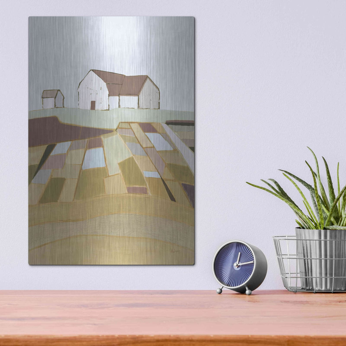 'Field of Dreams Neutral' by Phyllis Adams – Metal Wall Art, 12x16 room view