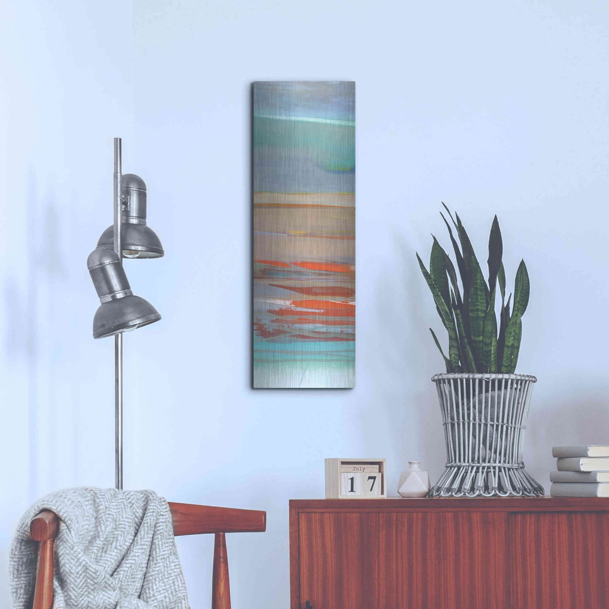 'Layers II' by Jo Maye – Metal Wall Art, 12x36 room view
