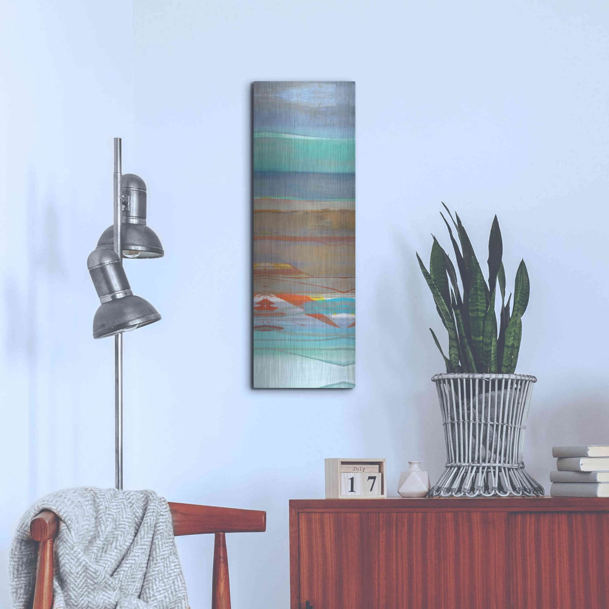 'Layers III' by Jo Maye – Metal Wall Art, 12x36 room view