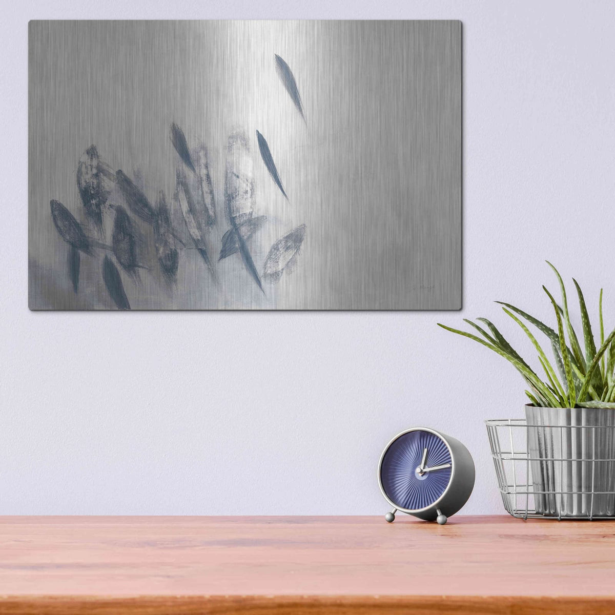 'Gently Waving Neutral' by Jo Maye – Metal Wall Art, 16x12 room view