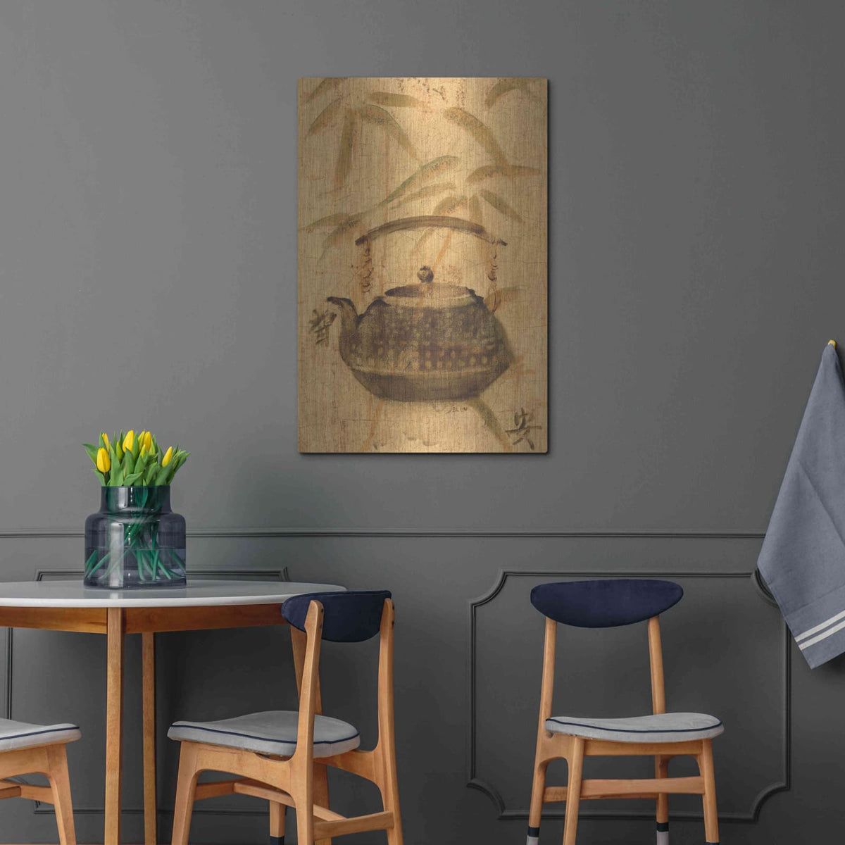 'Asian Teapot III' by Cheri Blum – Metal Wall Art, 24x36 room view