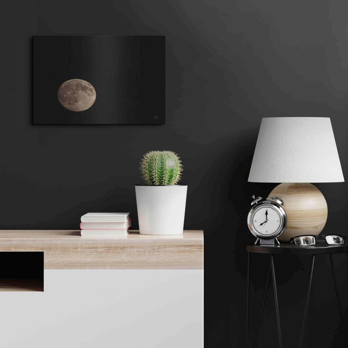 'Moon Detail II' by Nathan Larson – Metal Wall Art, 24x16 room view