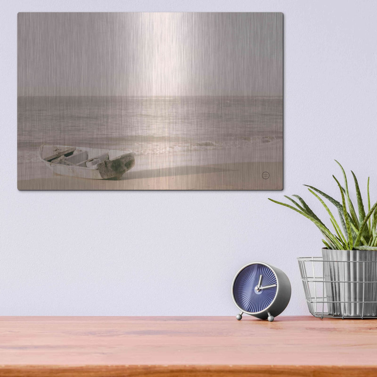 'Fishing Boat at Sunset' by Nathan Larson – Metal Wall Art, 16x12 room view