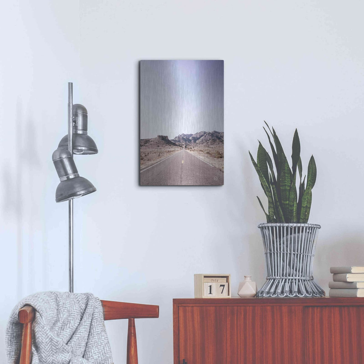 'Dusty Desert Dreams Road' by Nathan Larson – Metal Wall Art, 16x24 room view
