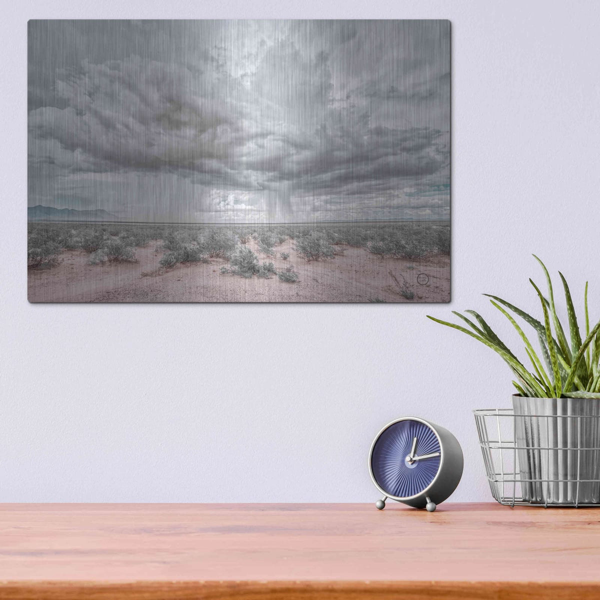 'New Mexico Rain' by Nathan Larson – Metal Wall Art, 16x12 room view