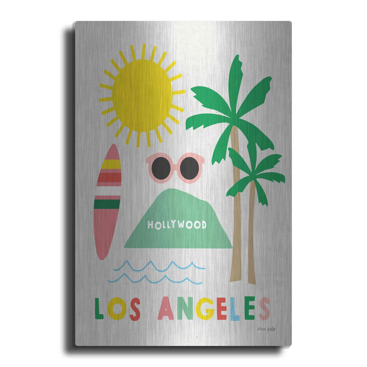 'City Fun Los Angeles' by Ann Kelle – Metal Wall Art