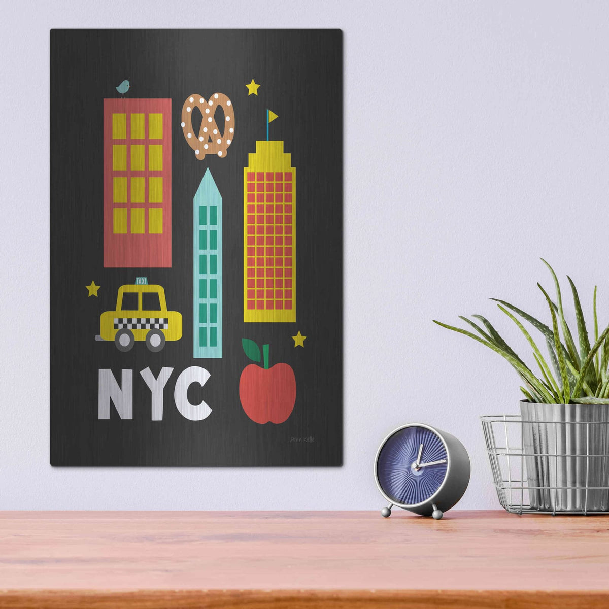 'City Fun NYC' by Ann Kelle – Metal Wall Art, 12x16 room view
