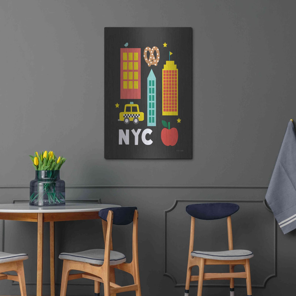 'City Fun NYC' by Ann Kelle – Metal Wall Art, 24x36 room view