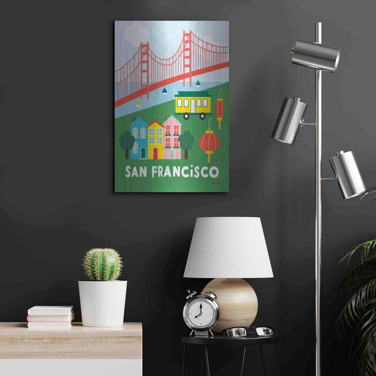 Luxe Metal Art 'City Fun San Francisco' by Ann Kelle Designs, Metal Wall Art,16x24