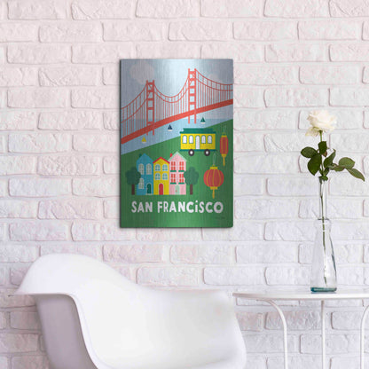 Luxe Metal Art 'City Fun San Francisco' by Ann Kelle Designs, Metal Wall Art,16x24