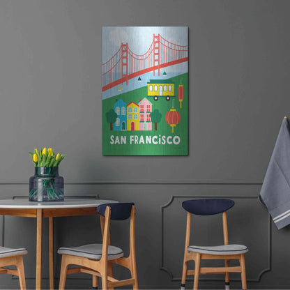 Luxe Metal Art 'City Fun San Francisco' by Ann Kelle Designs, Metal Wall Art,24x36