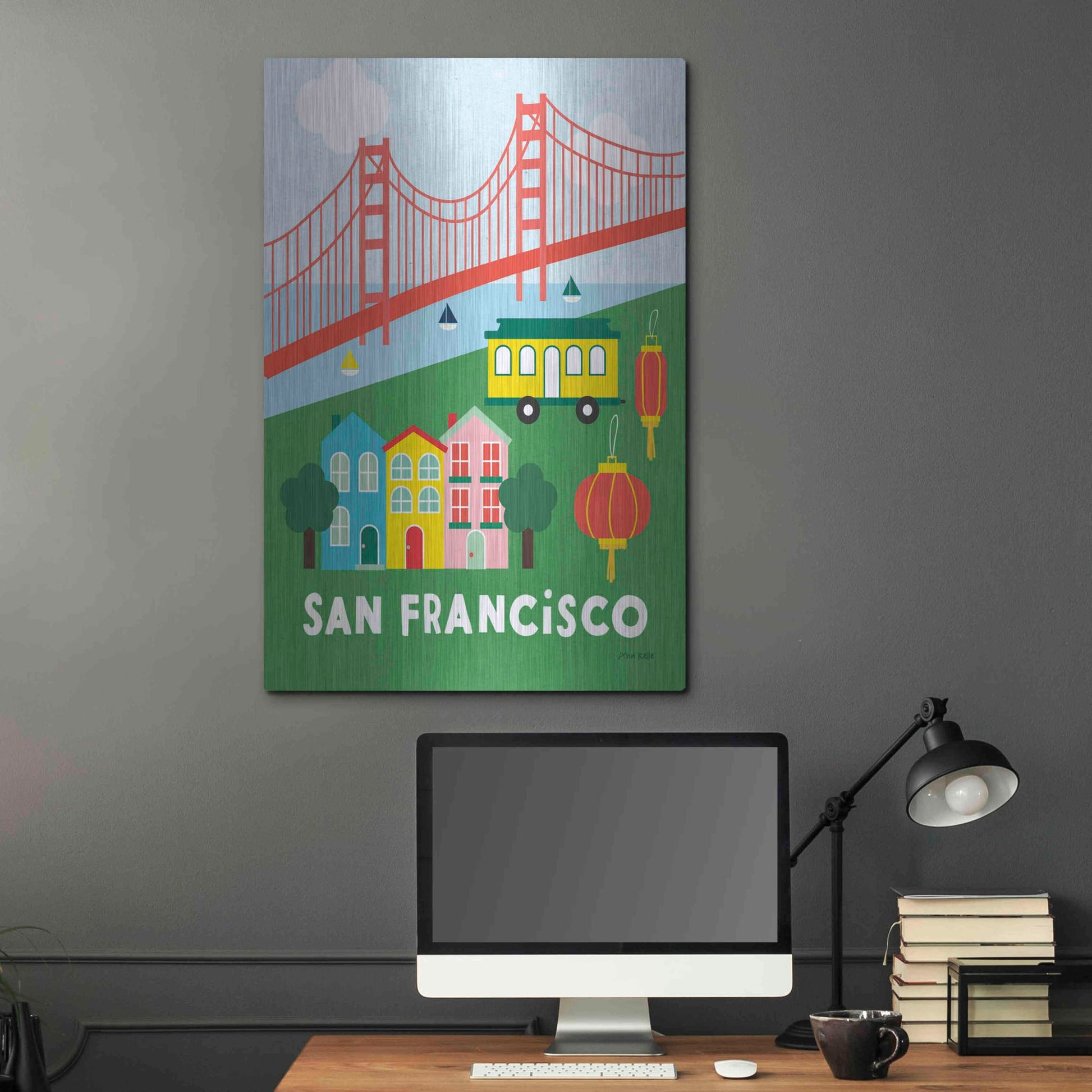 Luxe Metal Art 'City Fun San Francisco' by Ann Kelle Designs, Metal Wall Art,24x36