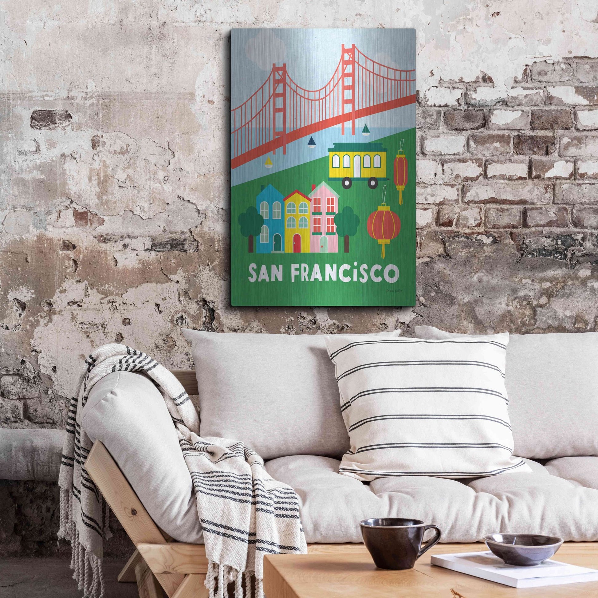 Luxe Metal Art 'City Fun San Francisco' by Ann Kelle Designs, Metal Wall Art,24x36